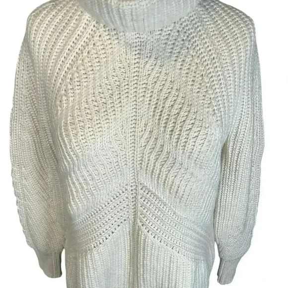 Autograph M&S Chunky Knit Turtle Neck Sweater Wool Blend Cream Size 12 Used - Picture 13 of 15